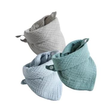 Imagem de Babadores Bandana Unissex Para Bebês, 3 Peças, Babadores Absorventes P