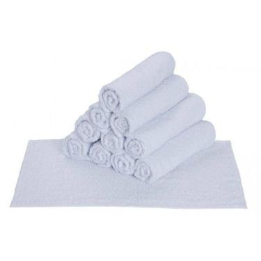 Imagem de Kit 10 Toalha De Manicure E Pedicure 28x45cm Salão Beleza P/unha Branco