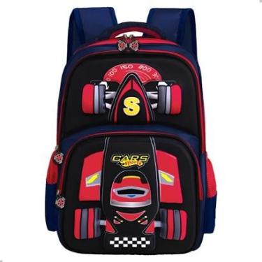 Imagem de Mochila Para Meninos Infantil Carro de Corrida Escolar 3D-Masculino