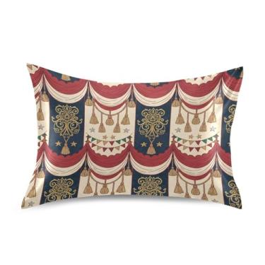 Imagem de Wassud Fronha vintage de cetim para barraca de circo para cabelo e pele fronhas de seda lisa tamanho padrão capas de travesseiro respiráveis com fecho de envelope