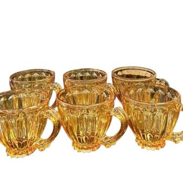 Imagem de Xícaras de Chá Café 200ml Itália Rainbow Ambar Jogo 6 Peças Canecas Cristal Brilhante Luxuoso Rose(Ambar)