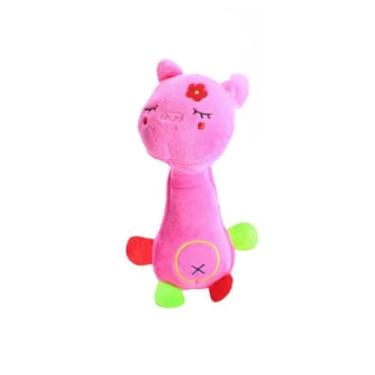 Imagem de Brinquedo de Pelúcia Mordedor Interativo para Cães Som Durável De Desenho Animado(Elefantinho Rosa)