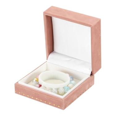 Imagem de PATIKIL Caixas de pulseira de veludo, caixa de presente com pulseira vintage, porta-joias para casamento, noivado, cerimônia, aniversário (rosa, 8,9 cm x 8,9 cm x 4,1 cm)