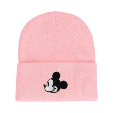 Imagem de Gorro De Tricô Mickey Mouse Quente Para O Inverno, Boné Casual Com Pun