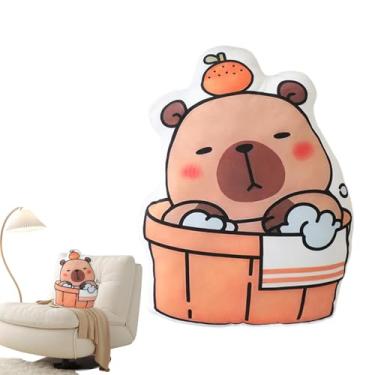 Imagem de Capivara Recheada,Capivara Pelúcia, Travesseiro Criativo Bichos de Pelúcia, Decoração de casa de pelúcia animal realista, travesseiros de brinquedo e pelúcia, boneca de travesseiro de dormir para feri
