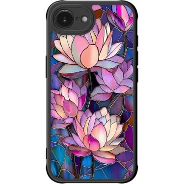 Imagem de DEENAKIN Capa para iPhone 16e fofa, capa rígida floral estética, compatível com Magsafe, capa protetora fina moderna exclusiva retrô coquete ocidental para mulheres e meninas, lótus florescendo