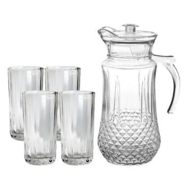 Imagem de Conjunto De Jarra 1,4L Com 4 Copo Bilagio 300ml de Vidro Para Água Suc