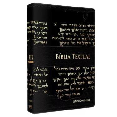 Imagem de Bíblia Sagrada De Estudo Textual Letra Grande Luxo Preta - BV BOOKS