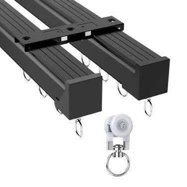 Imagem de Trilhos de cortina, trilhos de cortinas resistentes montados na parede de teto, haste de cortina de alumínio, para escritório, sala de estar e divisor de sala (cor: branco B, tamanho: 70 cm/2,3 pés