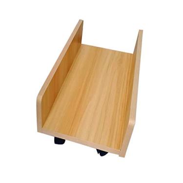 Imagem de pcagfaajmh Suporte de CPU Simples Suporte de CPU Suporte de CPU Móvel com 4 Rodas Rodízios Torre Desktop CPU Case Carrinho com Defletores Protetores, Suporte de Torre PC 3 Cores (Cor: Latão) (Latão)