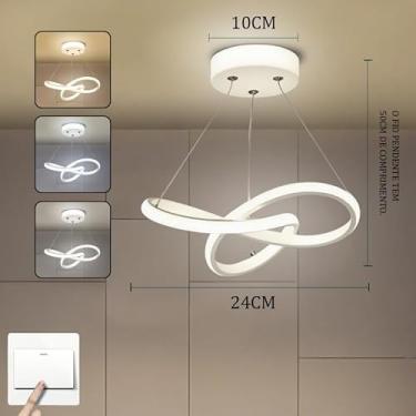 Imagem de 3 Cores em 1 luz Lustre Para Sala Lustre Pendente Cozinha Luminária de Teto Led Nordic Moderno Decoração Para Sala(Estilo C/Branco (110V-220V))