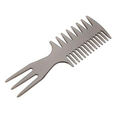 Imagem de Naroote Pente Masculino Com Dentes Largos, Garfo, Alisador de Cabelo, Ferramenta de Modelagem para Salão Profissional, Barbeiro, Uso Doméstico - Material ABS Antiestático (Pente NO.3)