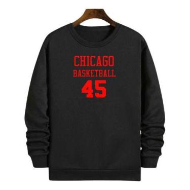 Imagem de Blusa Moletom Gola Basquete Chicago Basketball Número 45 - Loja Click 