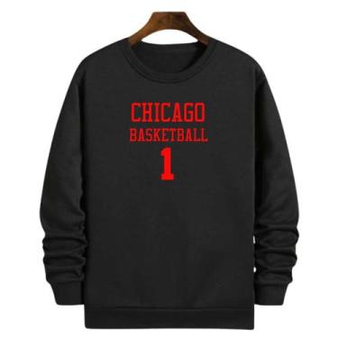 Imagem de Blusa Moletom Gola Basquete Chicago Basketball número 1 - Loja Click C
