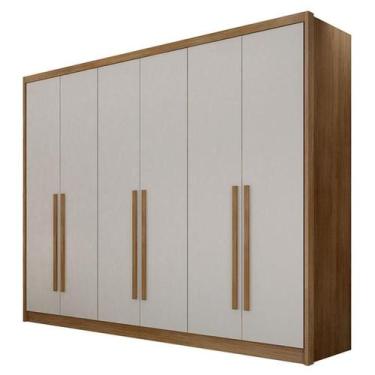 Imagem de Guarda Roupa Casal Bandeira 6 Portas 8 Gavetas Cumaru 25 Fendi  Novo H