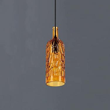 Imagem de Luminária Pendente com Cúpula de Vidro de Garrafa de Vinho para Teto | Luminária Suspensa Estilo Vintage para Sótão com Lâmpada E27 | Lustres para Sala de Jantar/Restaurante, Bar, Café, Cozi