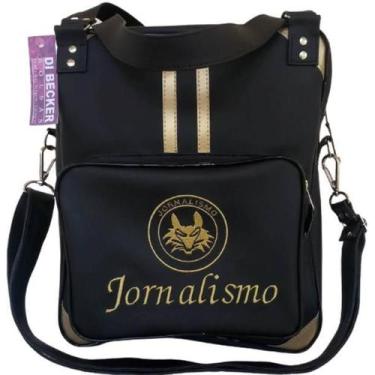 Imagem de Bolsa Feminina Preta Personalizada Jornalismo - Di Becker Bolsas