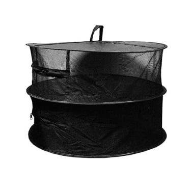 Imagem de Rack de Secagem Colapsível Herb 2 Camadas com Bandejas Malha Zíper Rede Suspensa para a Ar Ervas Botões Flores Sementes Nozes Legumes Chá Tempero Hidroponia Jardim Interior Cesta Colheita Acessórios R