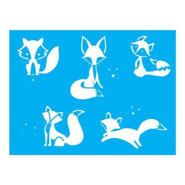 Imagem de Stencil Tamako Raposas - 15X20Cm - Ref A2620