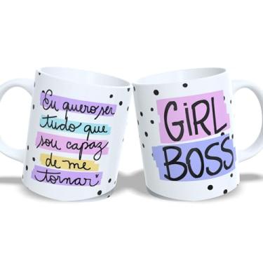 Imagem de Caneca de Cerâmica Premium Girl Boss com Frase Motivacional, Presente para Mulheres, esposa, amiga, colaboradora