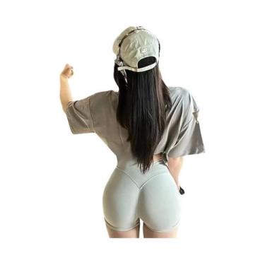 Imagem de Shorts De Yoga Sem Costura De Cintura Baixa Para Mulheres, Shorts De F