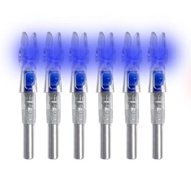 Imagem de Bgary Pacote com 6 Nocks iluminados para flechas .244/6,2 mm para caça ao arco e flecha