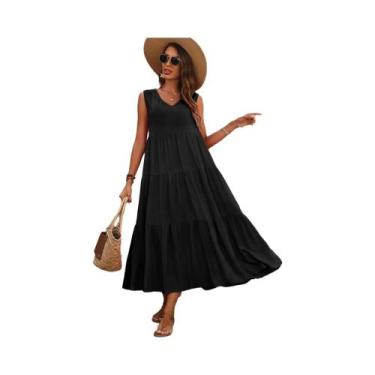 Imagem de Vestido Feminino Casual de Verão 2024, Vestidos Elegantes em Amarelo e