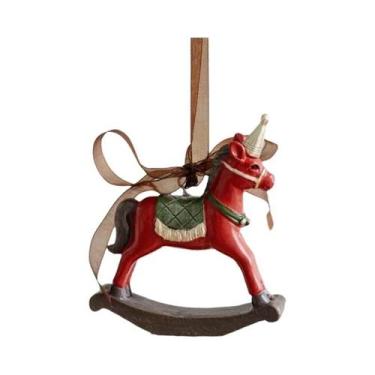 Imagem de Enfeite De Cavalo De Balanço Em Resina Brilhante Para Guirlanda De Nat