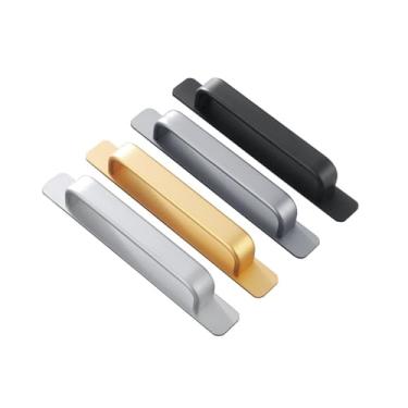 Imagem de Alça montada em superfície de alumínio sem broca, puxador de hardware universal, ferramenta multiuso para portas de vidro deslizantes de armário de varanda de madeira(Gray)