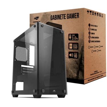 Imagem de Gabinete Gamer C3Tech MT-G110BK, Mid Tower, Vidro Temperado, Filtro Antipoeira, Organizador De Cabos, S/Fonte - Preto