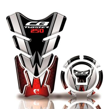 Imagem de Kit Protetor Tanque Adesivo Moto Honda Twister Acima 2018 Vermelho Vermelho