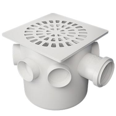 Imagem de Caixa Sifonada 150x150x50 Branca Quadrada - 11071511 - Fortlev Caixa Sifonada 150x150x50 Quadrada Branco