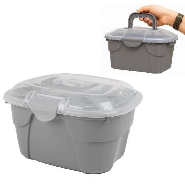 Imagem de Maleta Multiuso Caixa Organizador Remedios Primeiros Socorros Grande Ferramentas Maquiagem Cosmeticos Manicure Box Alca