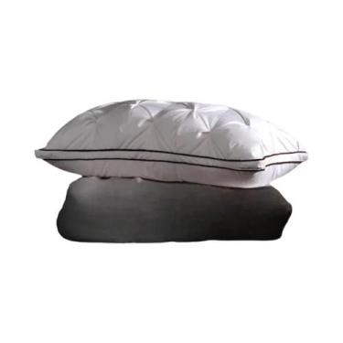 Imagem de Travesseiro De Algodão Branco Com 95% De Penas De Ganso, Retangular, P