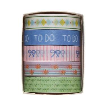 Imagem de Fita Washi Floral Romântica 5 Rolos Fita Decorativa Fofa DIY Fresca Pa