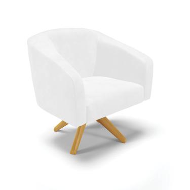 Imagem de Poltrona Decorativa Giratória MA30 Stella Sintético PU Branco D03 - D'Rossi