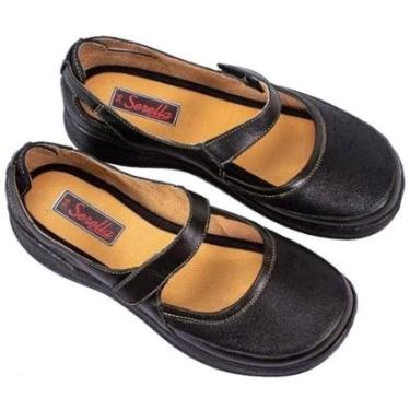 Imagem de Sapato Boneca Couro Feminino Retrô Plataforma Macio Casual-Feminino