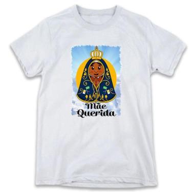 Imagem de 1 Camiseta Personalizada Nossa Senhora Aparecida Mãe Querida, Branco