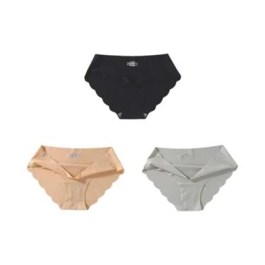Imagem de Conjunto De Calcinhas Sem Costura Para Mulheres 3 Peças, Cintura Baixa