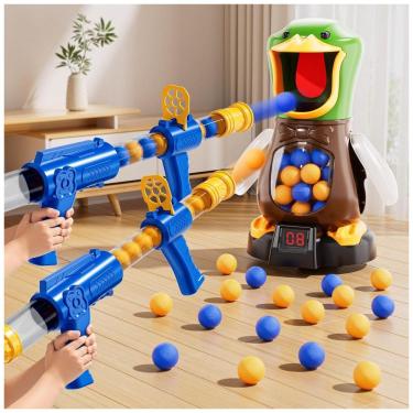Imagem de NIPLOOOW Jogo de Tiro ao Pato com Alvo Móvel, 2 Lançadores com Bomba de Ar, 48 Bolinhas...