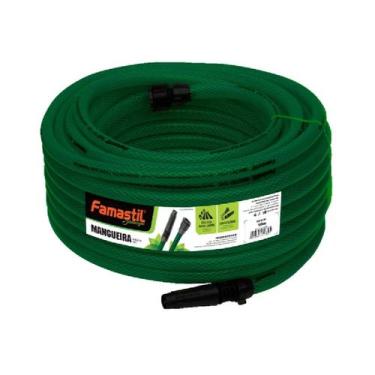 Imagem de Mangueira para Jardim 10M Trançada Kit com Esguicho e Conector Verde F