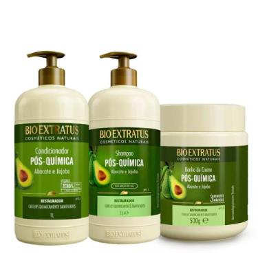 Imagem de Kit Bio Extratus Pós-Química Shampoo Condicionador e Banho de Creme (3