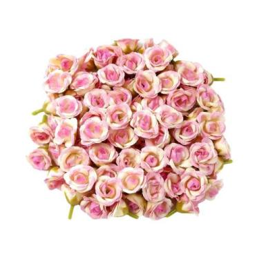 Imagem de 20 Peças De Flores Artificiais Mini Rosa De 2cm Para Decoração De Casa