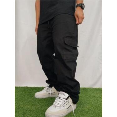 Imagem de Calça Cargo Masculino Skate Caqui Streetwear Skatista Com Bolsos Later