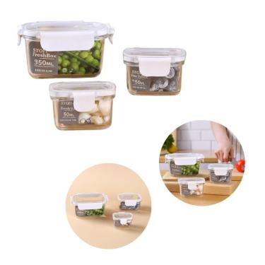 Imagem de Conjunto com 03 Potes Hermético Retangular 50ml/150ml/350ml