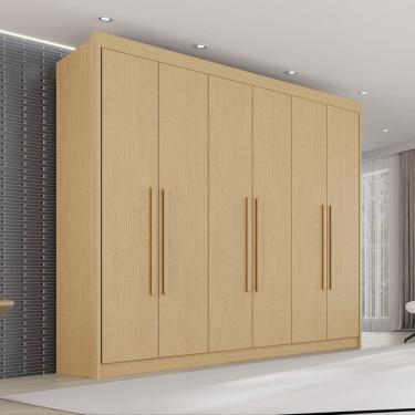 Imagem de Guarda Roupa Casal 6 Portas 6 Gavetas 100% Mdf Itália Plus Jequitiba