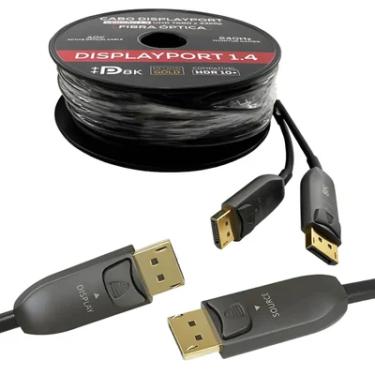 Imagem de Cabo Displayport 1.4 Fibra Óptica De 10 Metros - 8k 60hz