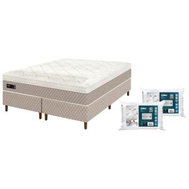 Imagem de Cama Box (Box + Colchão) Queen Umaflex Bipartido - Molas Ensacadas 56m