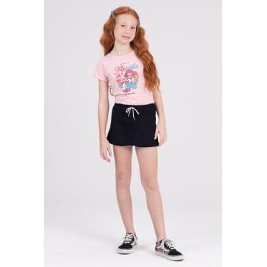Imagem de Conjunto Infantil Shorts Saia Florida Rosa Claro - Vida Costeira Ofici