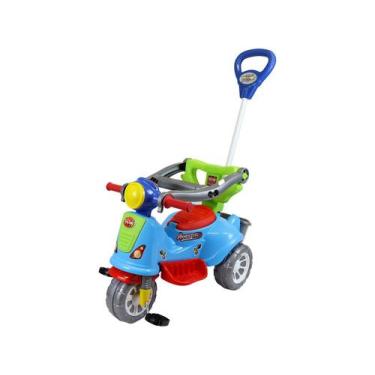 Imagem de Motoca Bebe Andador Triciclo Motoquinha Infantil Menina 2 Em 1 pedal e